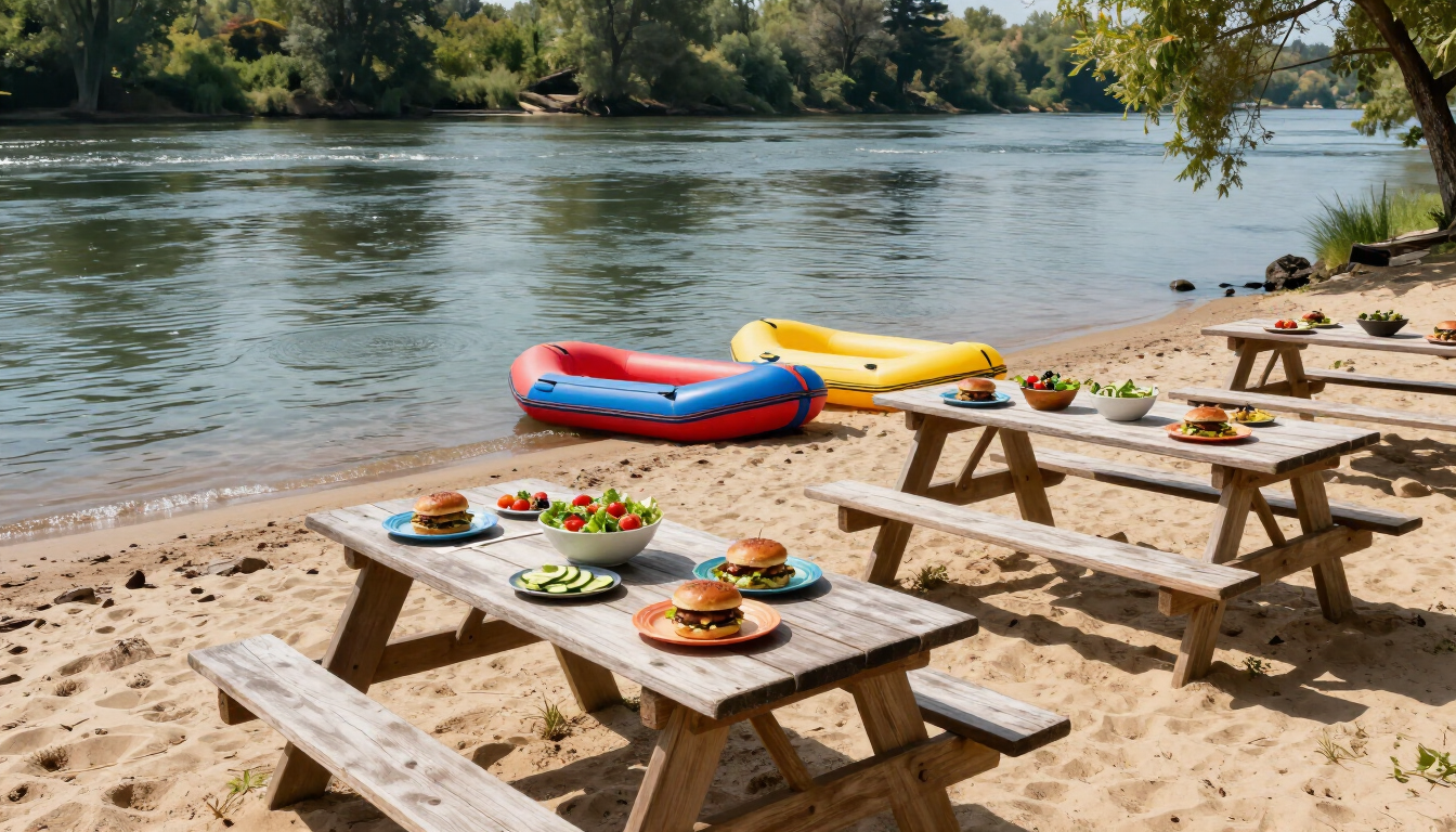 Riverside BBQ lunch