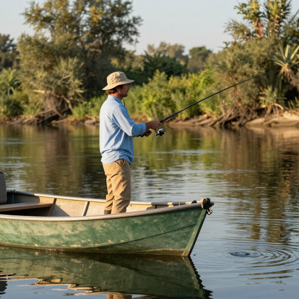 Steelhead fishing guide prepping boat