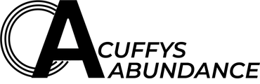 Black and white “A Cuffys Abundance” logo with a large stylized A and circular stripes.