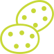 Two green cookies, each with several dark green dots.