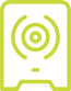 Green speaker icon with concentric circles radiating outwards.