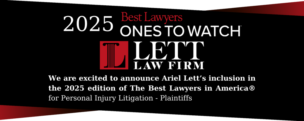 Award announcement for Ariel Lett, Lett Law Firm: 