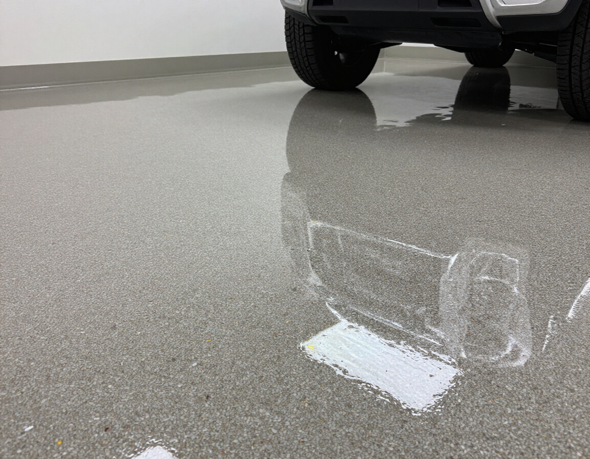 Full-flake epoxy garage floor finish