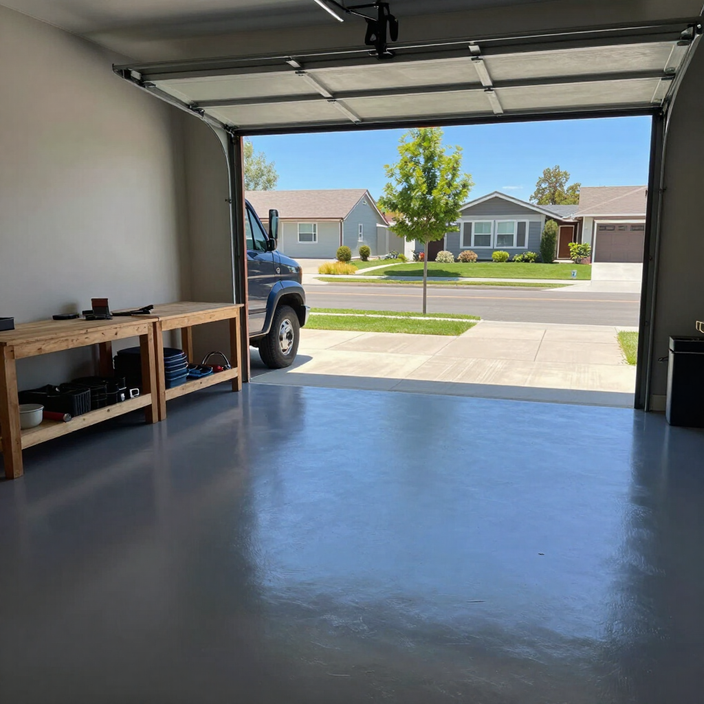 Full-flake epoxy garage floor finish