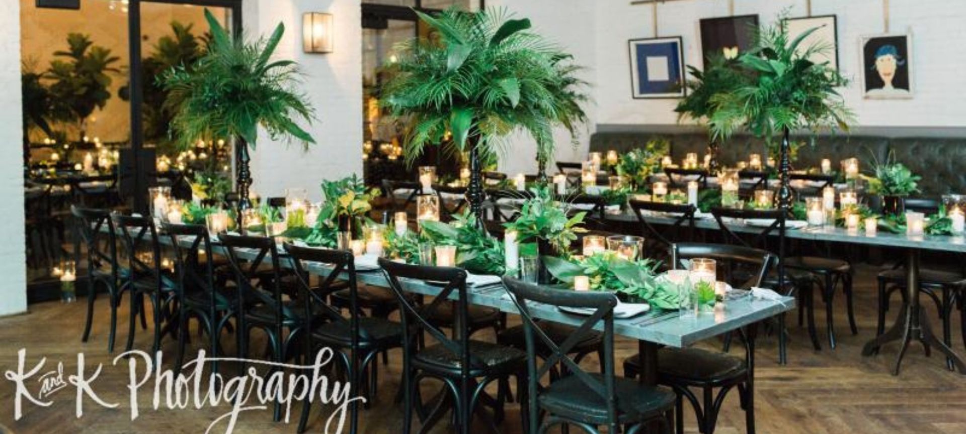 greenery table runner for wedding reception