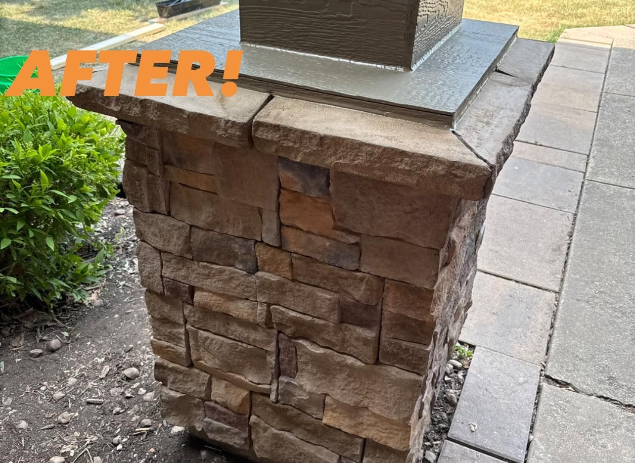 Custom Stone Pillar Shorewood IL - Watchdog Construction Co.