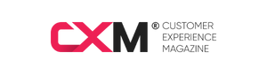 CXM Customer Experience Magazine logo with pink and black text on a white background