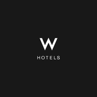 W Hotels logo on a black background