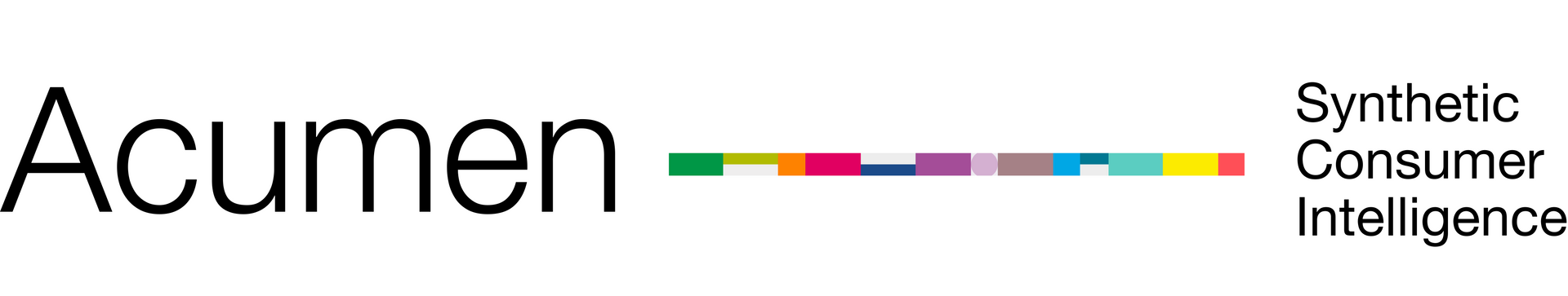 Acumen logo with multicolor line and the words “Synthetic Consumer Intelligence”