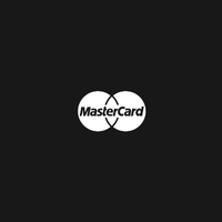 Mastercard logo centered on a black background