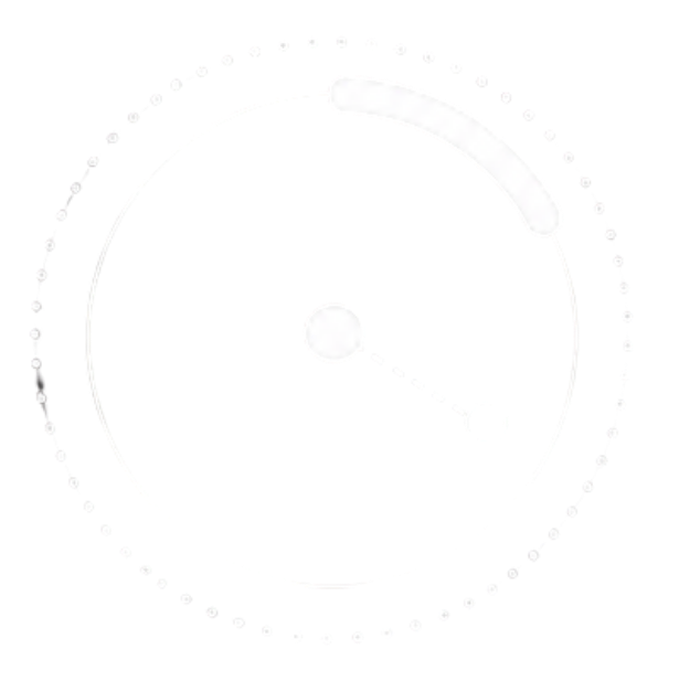 Faint circular dial or loading ring on a white background