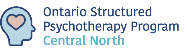 Logo for the Ontario Structured Psychotherapy Program Central North, featuring a light blue head icon with a heart inside.