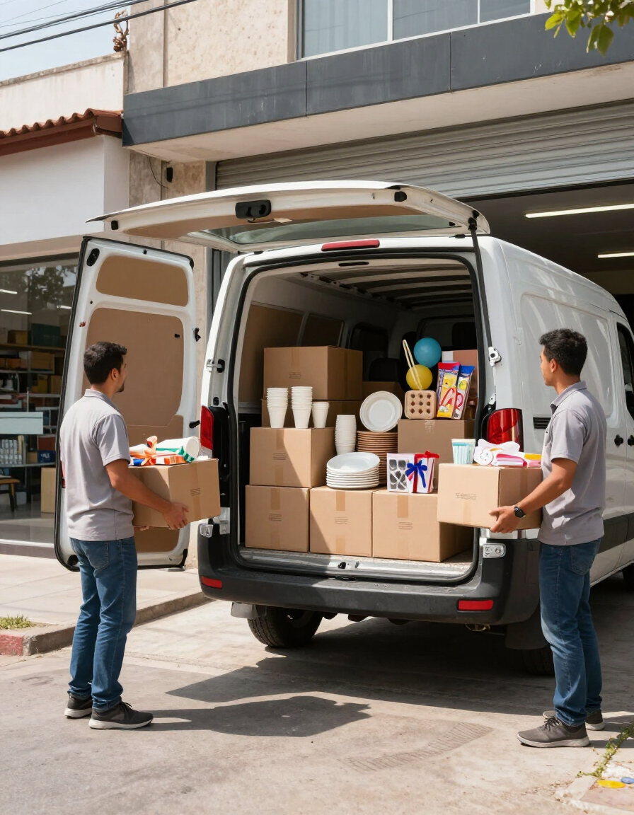Entrega comercial de productos en vehículo propio