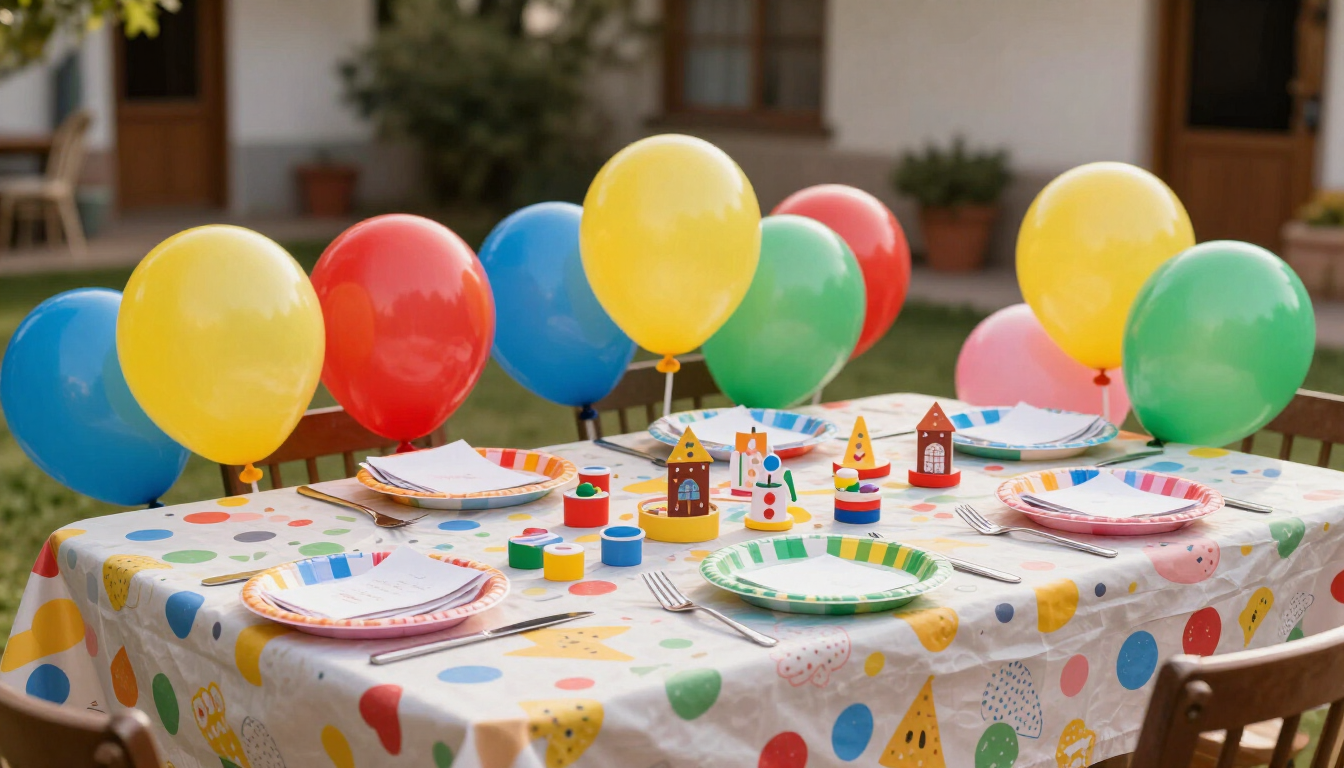 Cotillón para cumpleaños infantiles en Aguilares: decoración y descartables coloridos