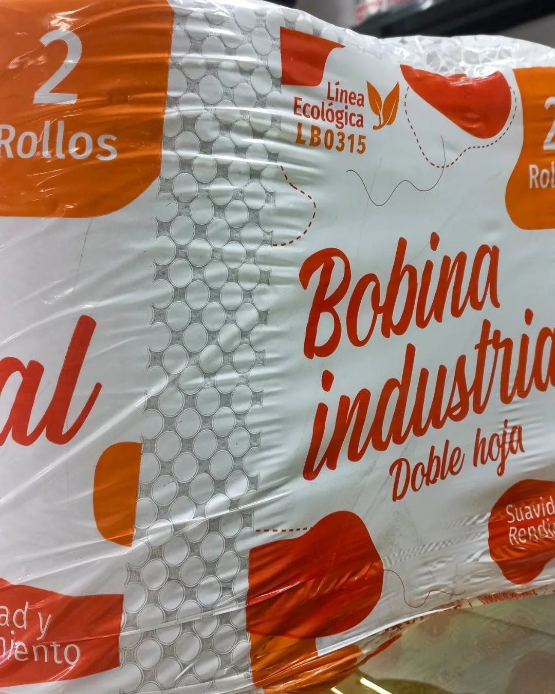 Rollos naranjas y blancos de Bobina industrial double fold paper packaging