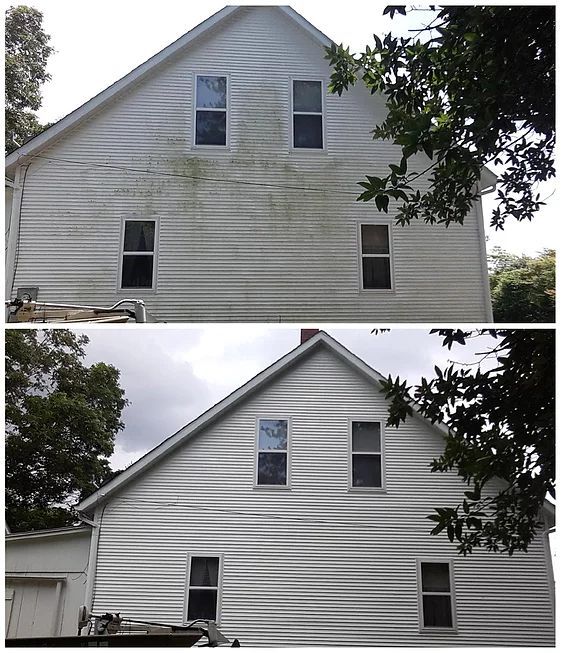 SprytNa Exterior Cleaning: High-reach soft wash for 2-story residential homes. Safe and effective house washing.