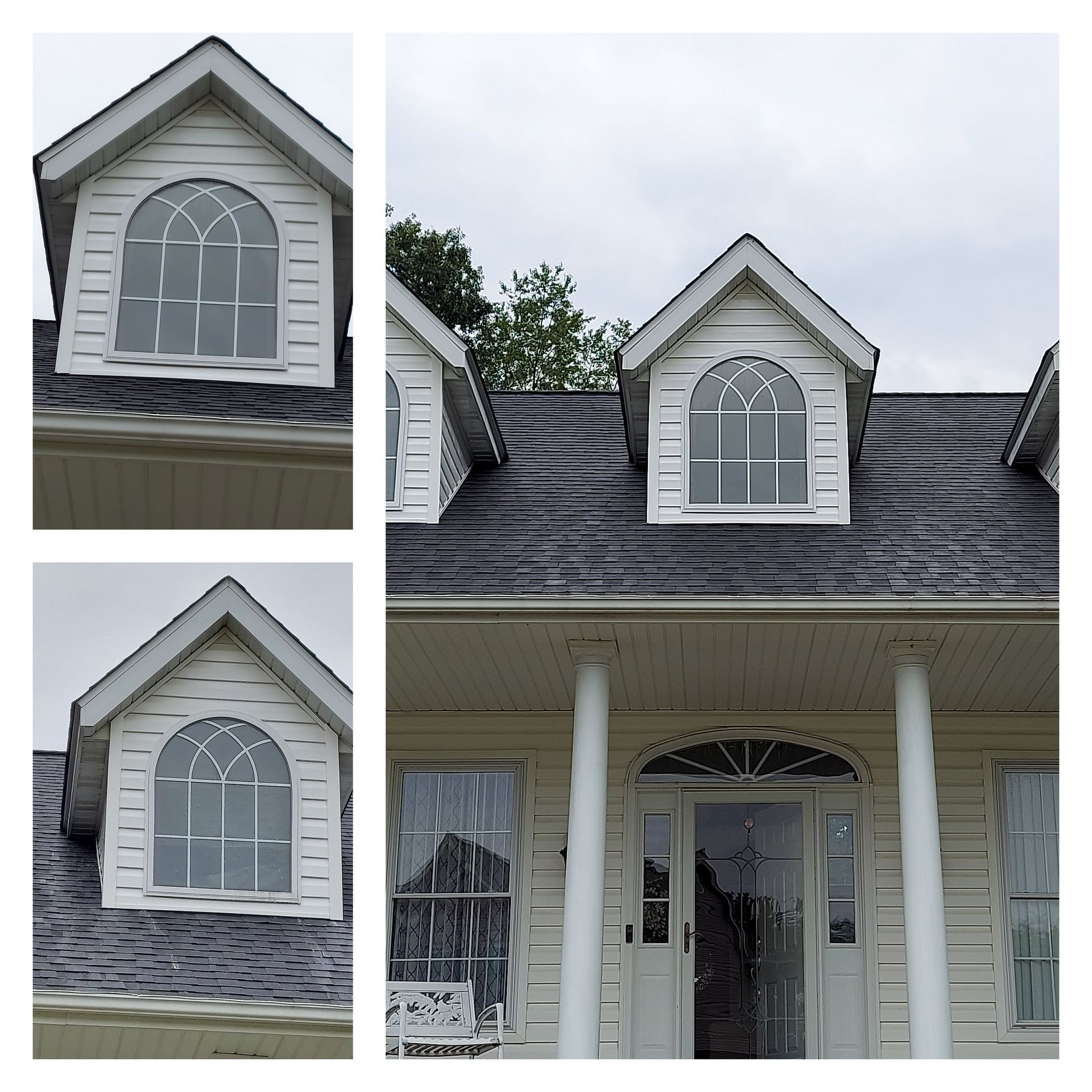 Paint oxidation removal on window frames in O'Fallon, IL. Restoring chalky trim to a like-new finish by SprytNa Exterior.