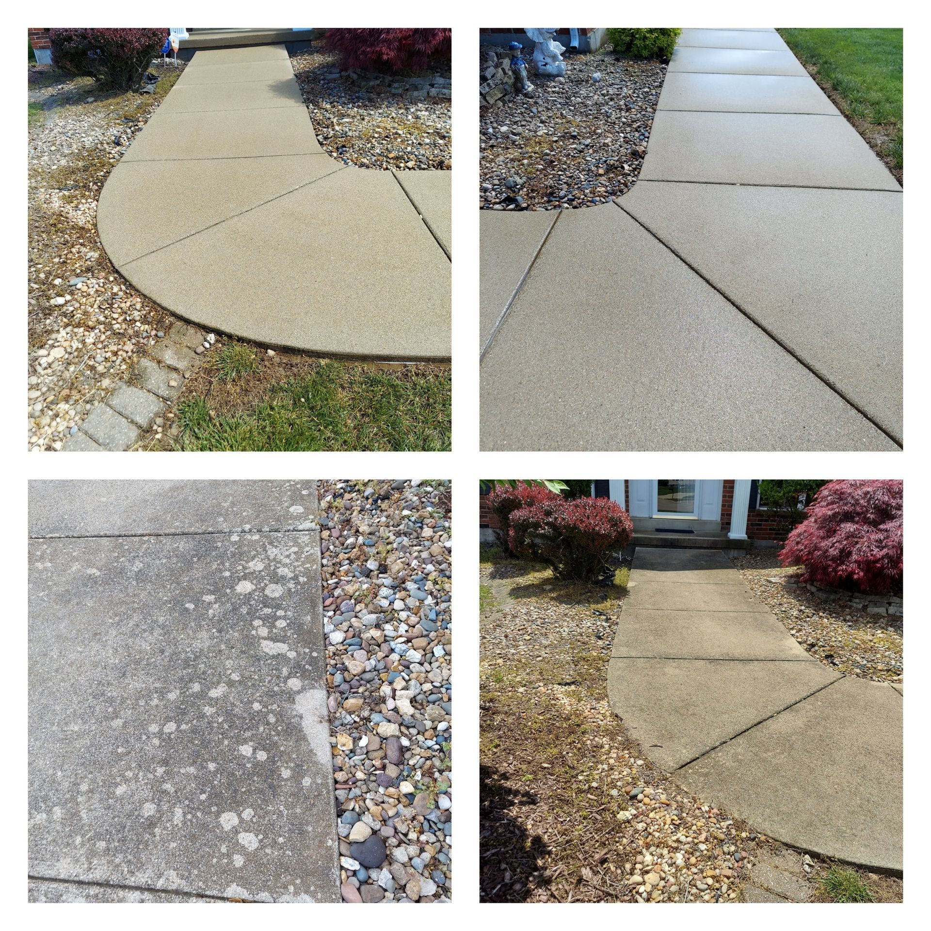 Gutter brightening in East Saint Louis, IL. Before and after removing tiger stripes and stains by SprytNa Exterior.