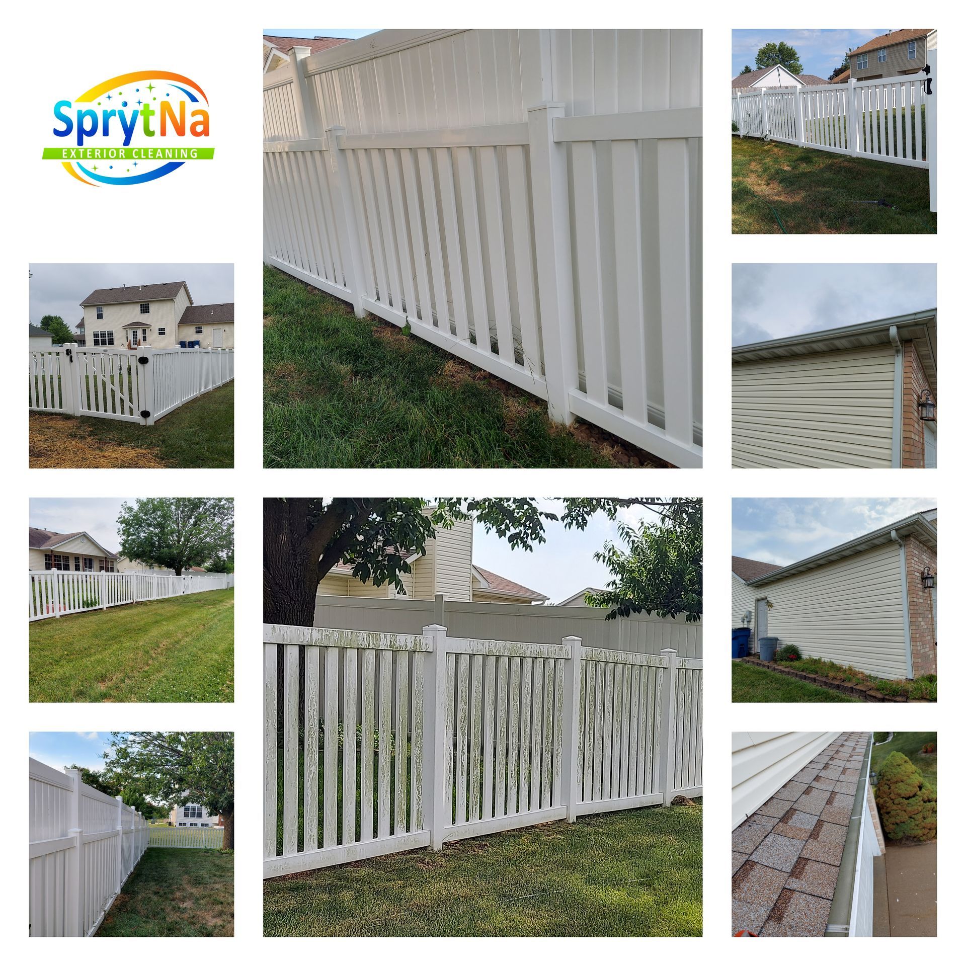 SprytNa Exterior: Professional vinyl fence soft wash in O'Fallon. Safe algae removal that protects your fence and yard.