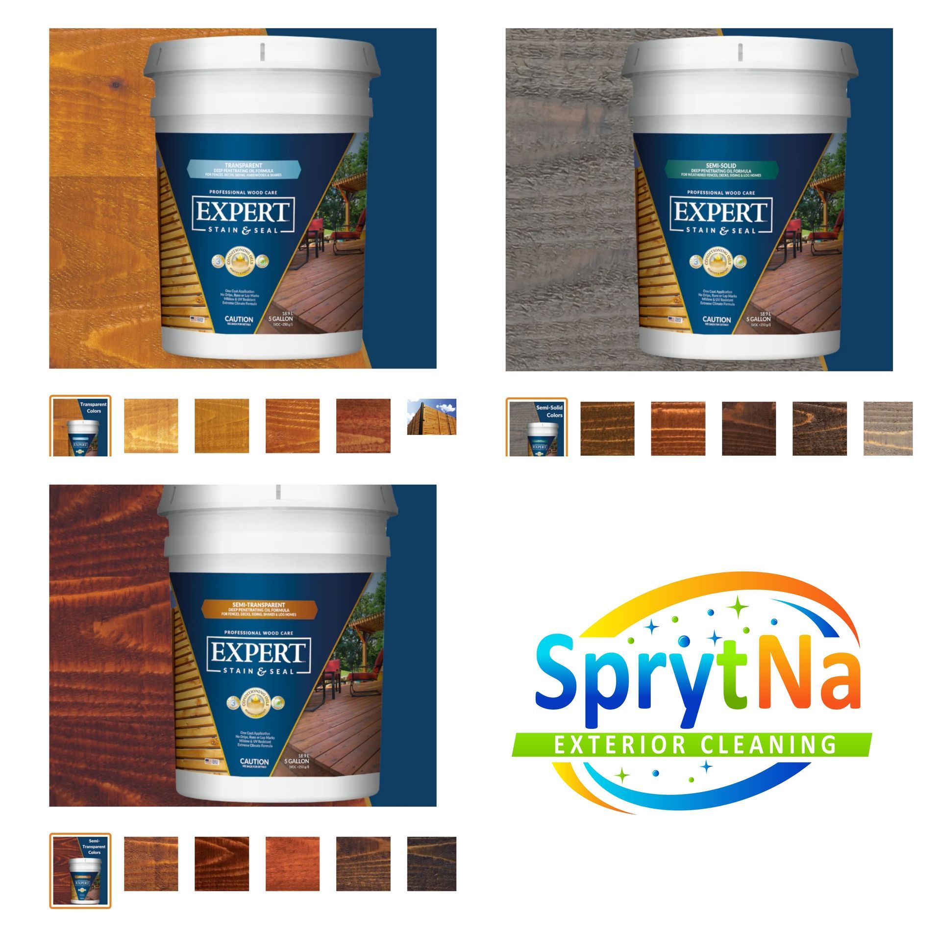 SprytNa Exterior Cleaning: Wood deck and fence stain and sealer application using Stain and Seal Experts.