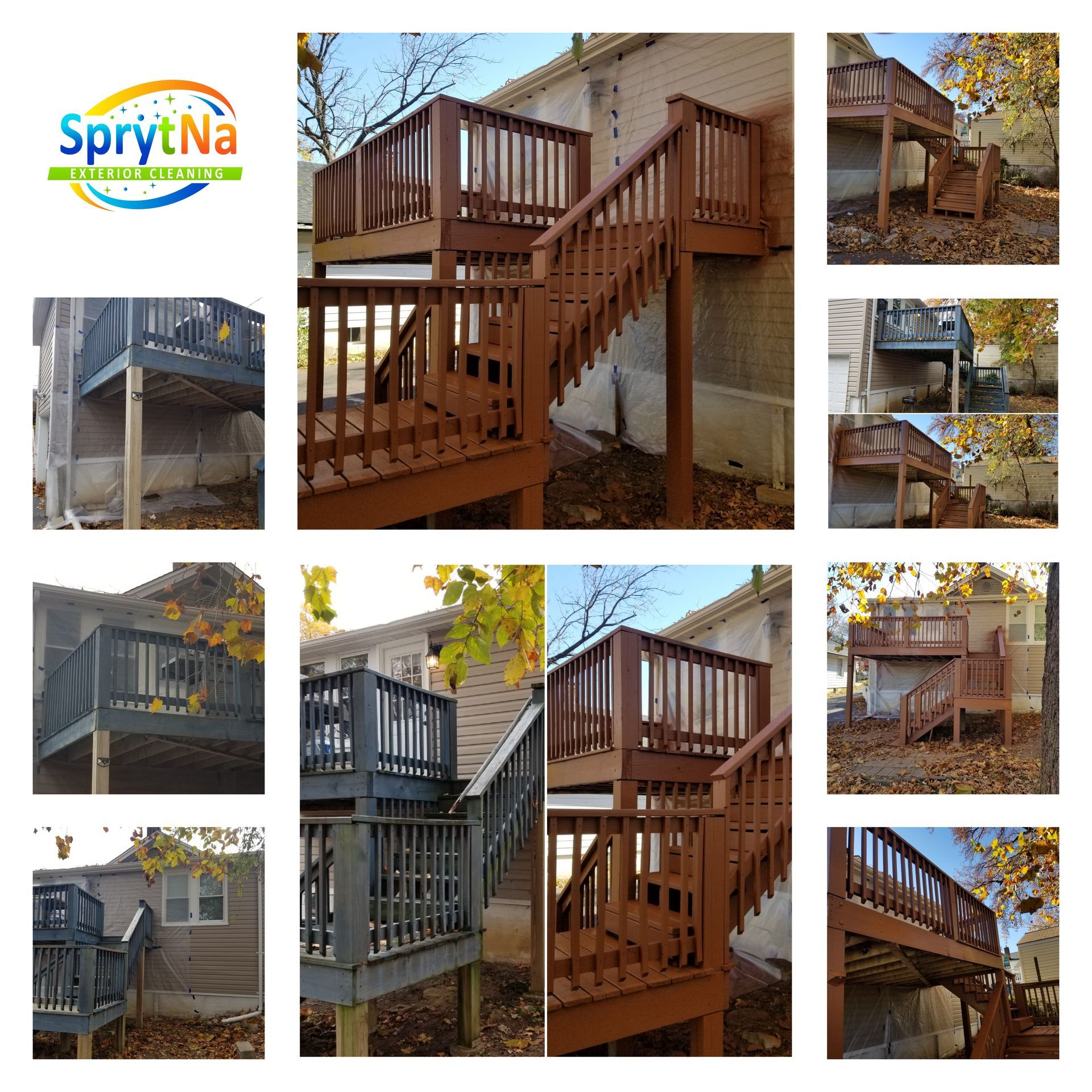 Deck Staining before and after