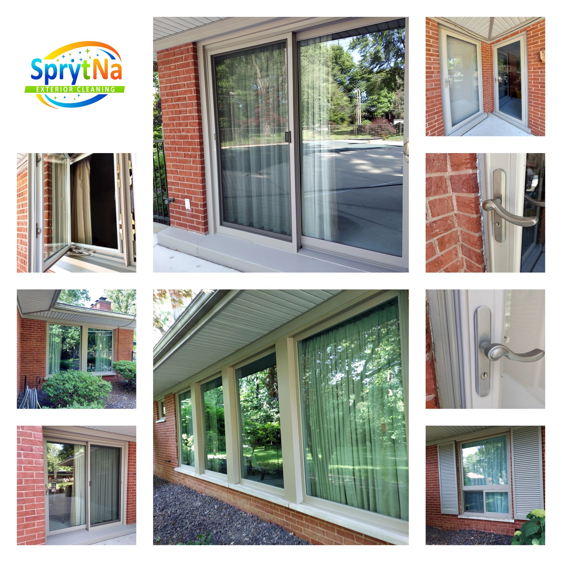 Spotless residential window cleaning in Belleville, IL. Look at that shine! Expert glass care by SprytNa Exterior.