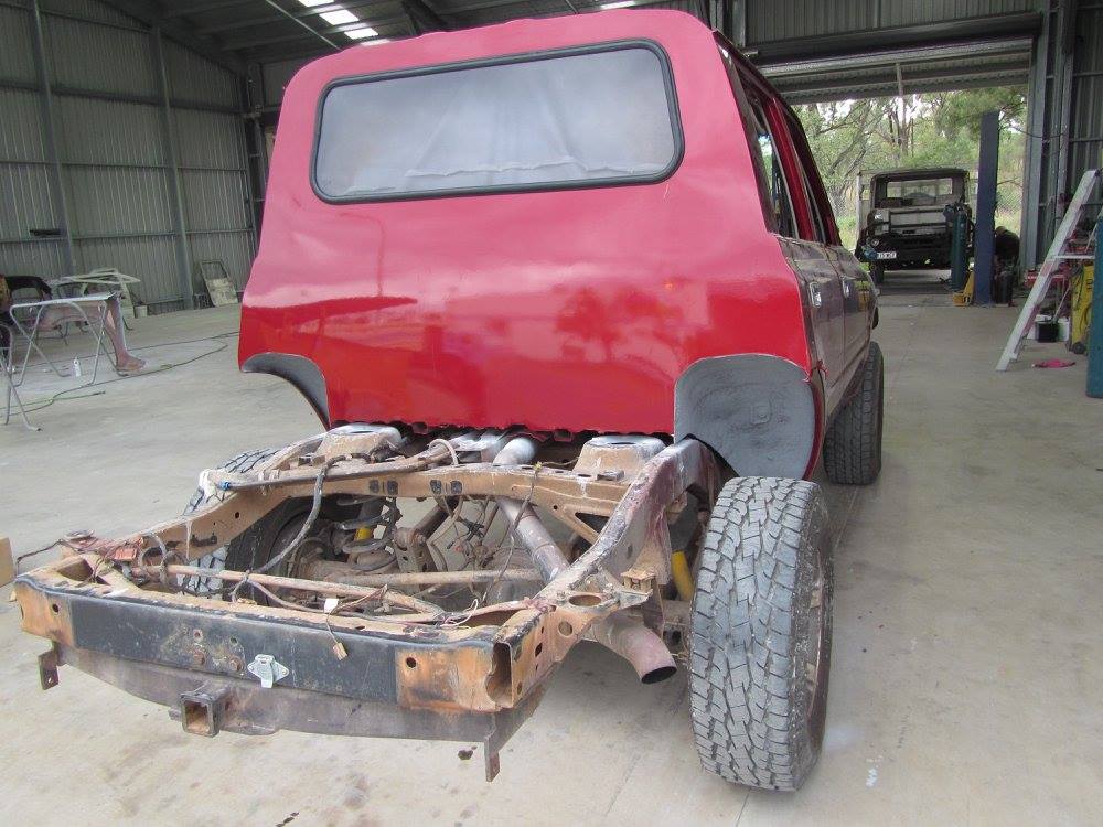 Red Ute Missing Truck Bed — Smash Repairs in Rockhampton QLD