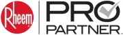 The rheem pro partner logo is shown on a white background.