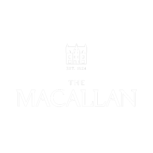 Embossed MACALLAN logo with a small castle icon above it on a white background