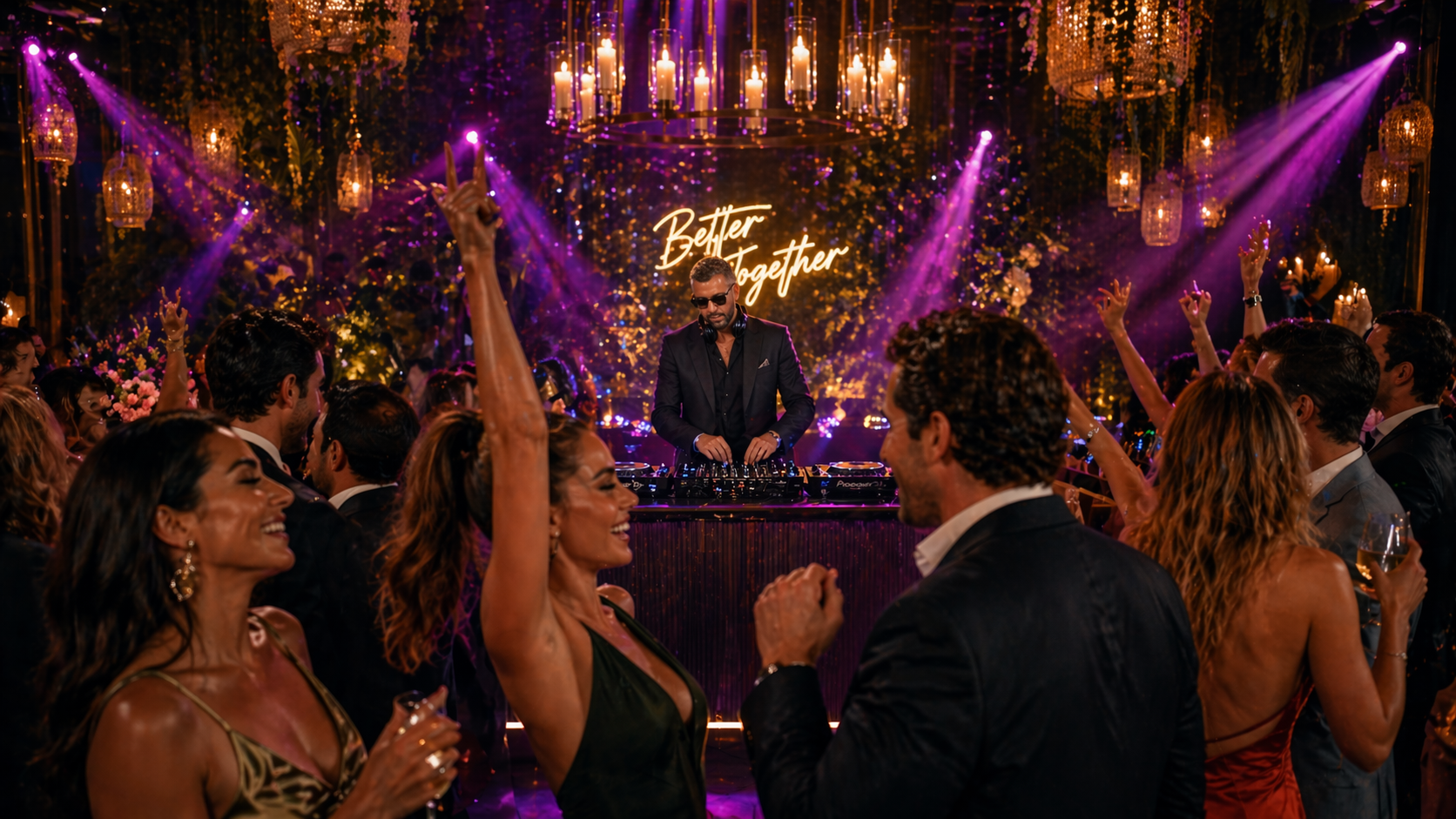 Luxury DJ services in Boca Raton with upscale dance floor lighting and event entertainment
