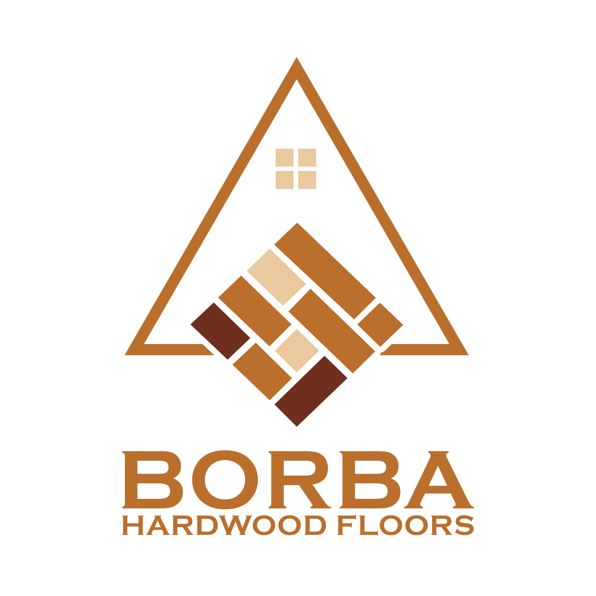 The logo for distinctive floors inc. is a house with a letter d on it.
