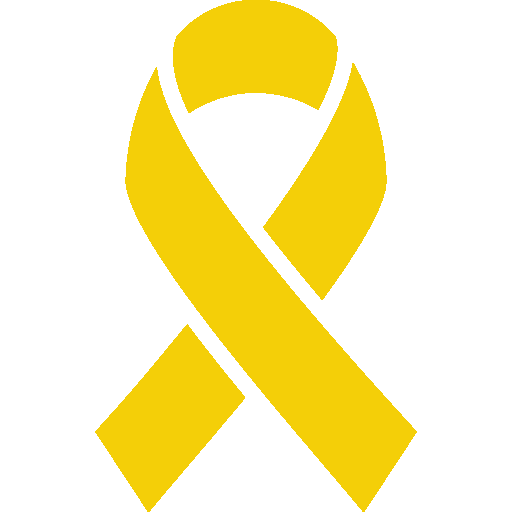 Yellow awareness ribbon.
