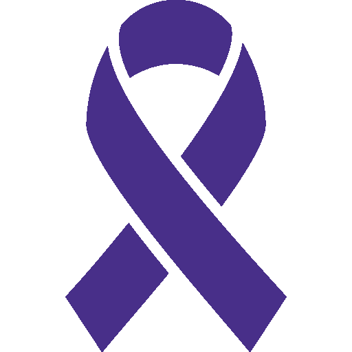 Purple awareness ribbon.