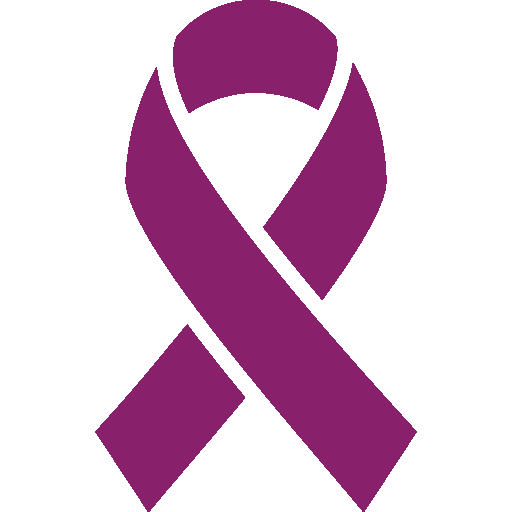 Purple awareness ribbon.