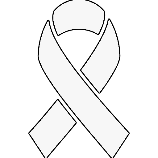 White ribbon, a symbol of awareness, often used to represent causes or support.