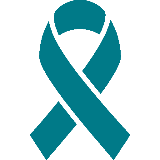 Teal awareness ribbon for cervical cancer.
