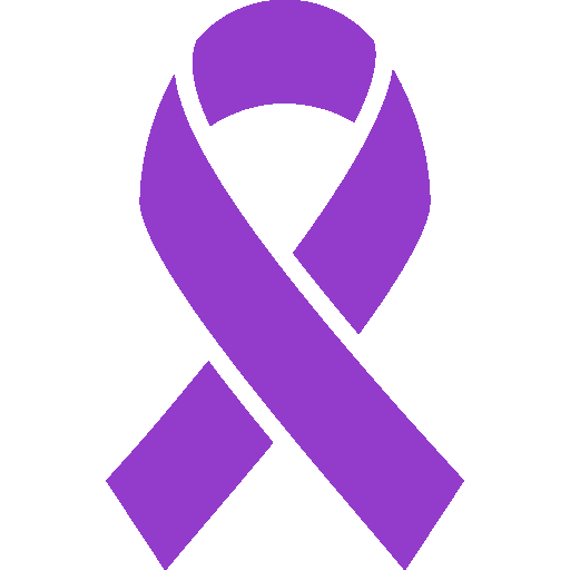 Purple awareness ribbon.