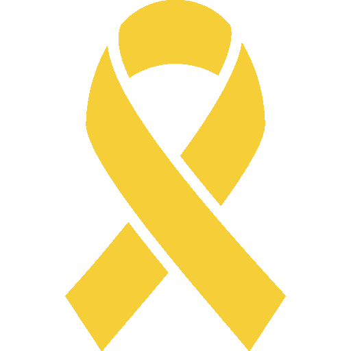 Yellow awareness ribbon.