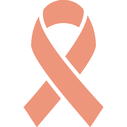 Peach ribbon symbol for uterine cancer awareness.
