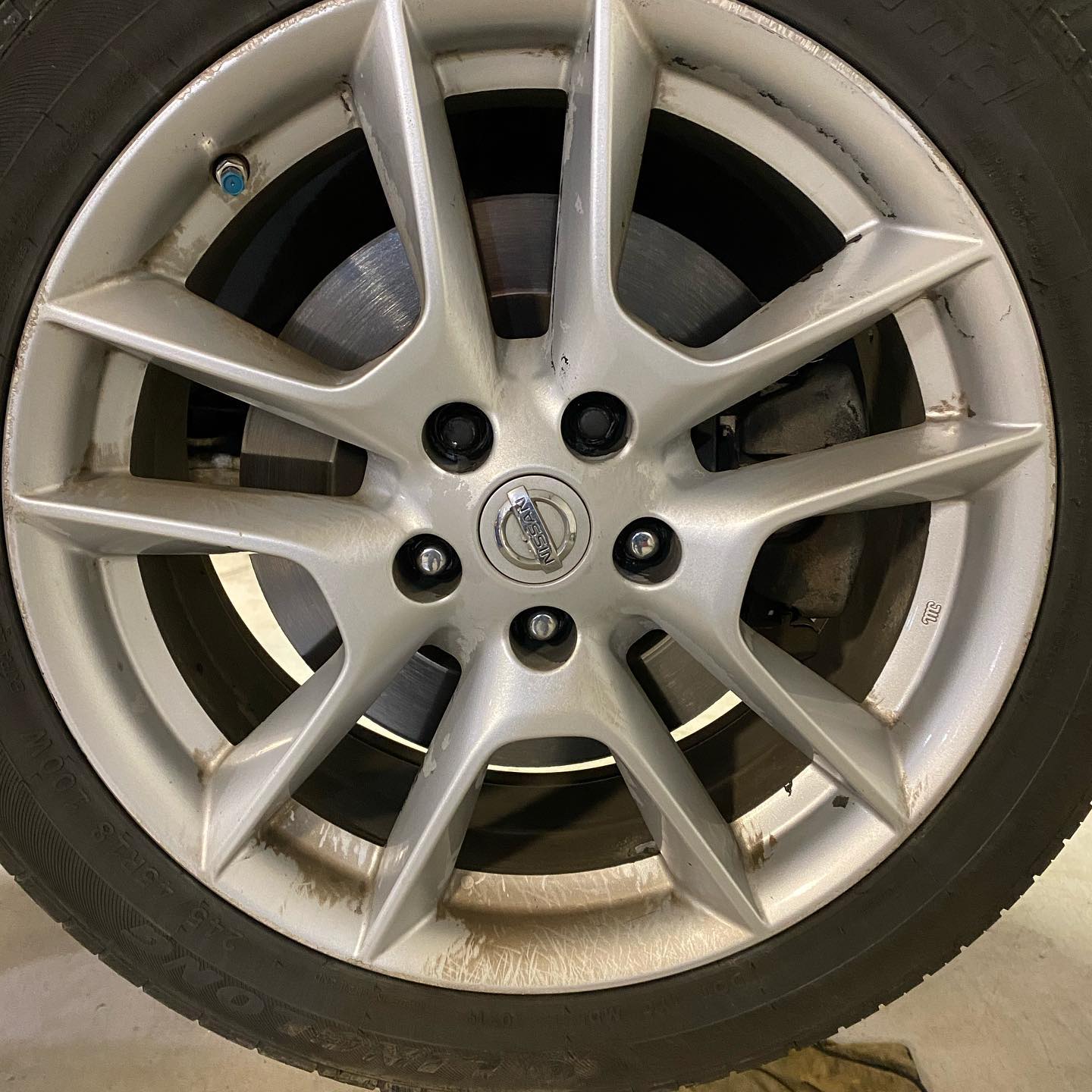 Wheel before powder coating in NC