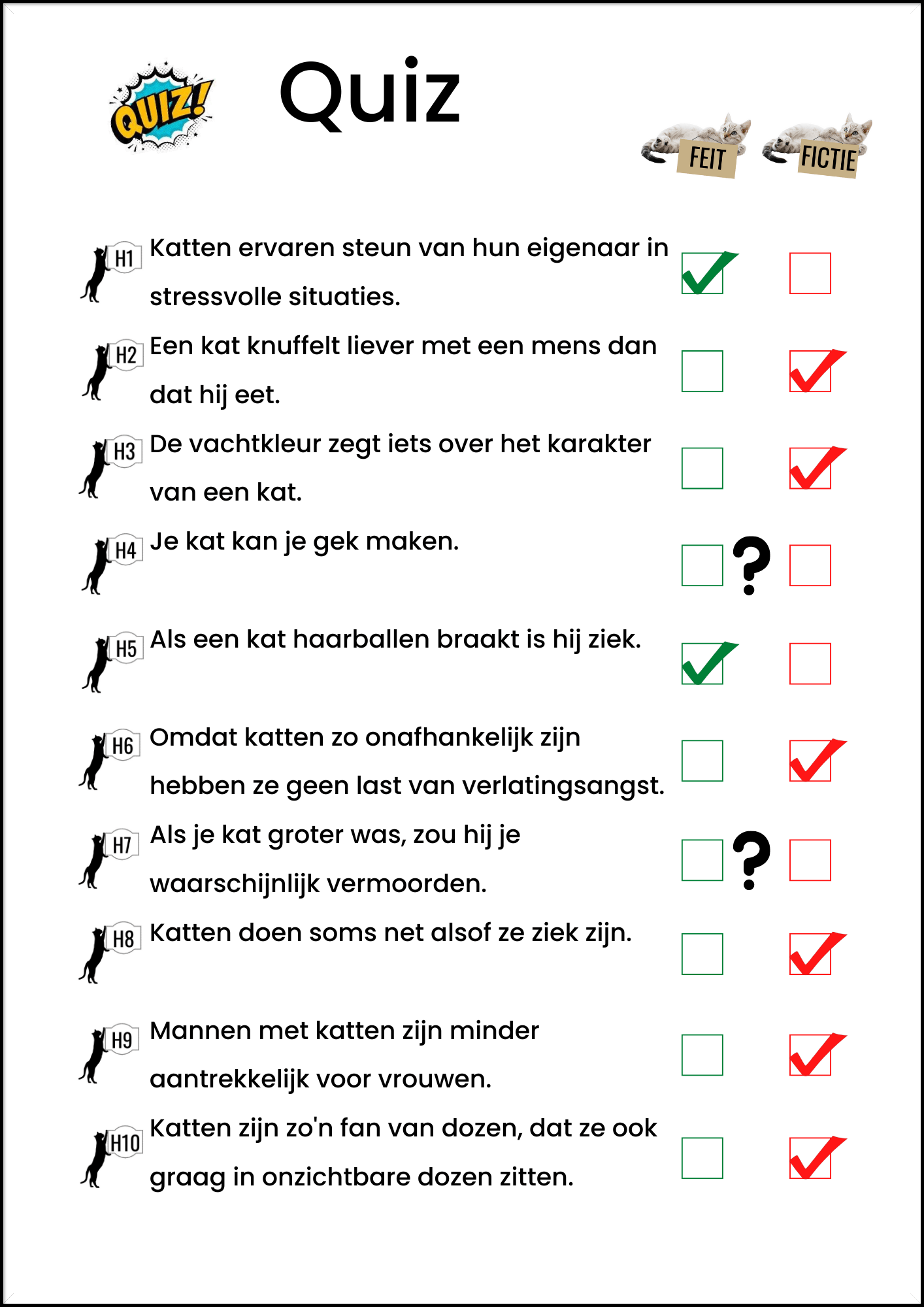 Quiz met tien hypotheses-feit of fictie-kastencampus 2022
