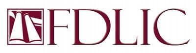 FDIC logo with burgundy text and a square design with sails.