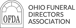 Logo of Ohio Funeral Directors Association: “OFDA” within an arched frame; text “OHIO FUNERAL DIRECTORS ASSOCIATION”.