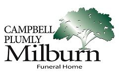 Campbell Plumly Milburn Funeral Home logo, green tree over the name.