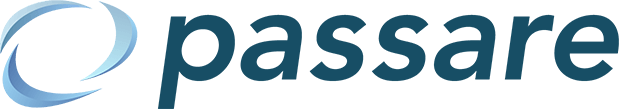 Logo for Passare, a company in teal blue with a stylized swirl graphic.