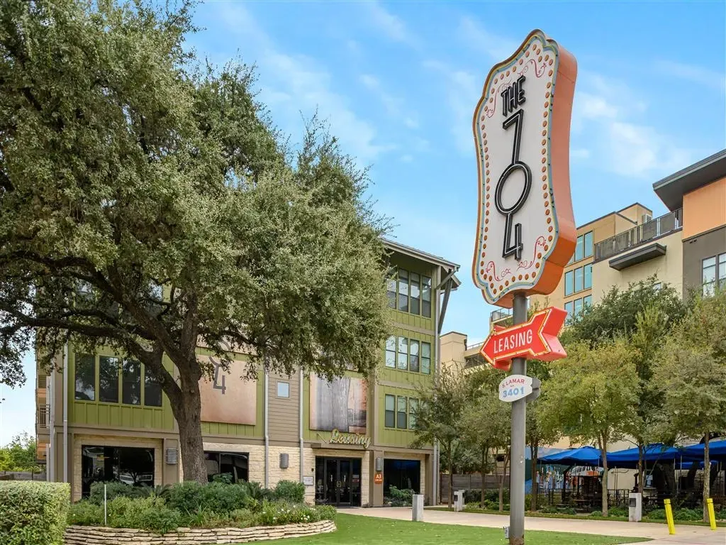 The 704 apartment complex exterior with a large 