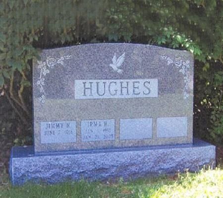 Gray granite tombstone with