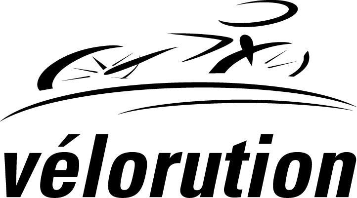 Silhouette of a cyclist on a bicycle above the word