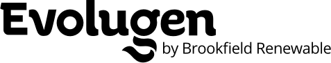 Evolugen logo in black with “by Brookfield Renewable” beneath it.