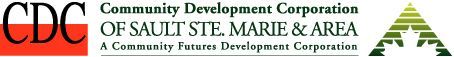 CDC Community Development Corporation of Sault Ste. Marie & Area logo with orange leaf and teal text